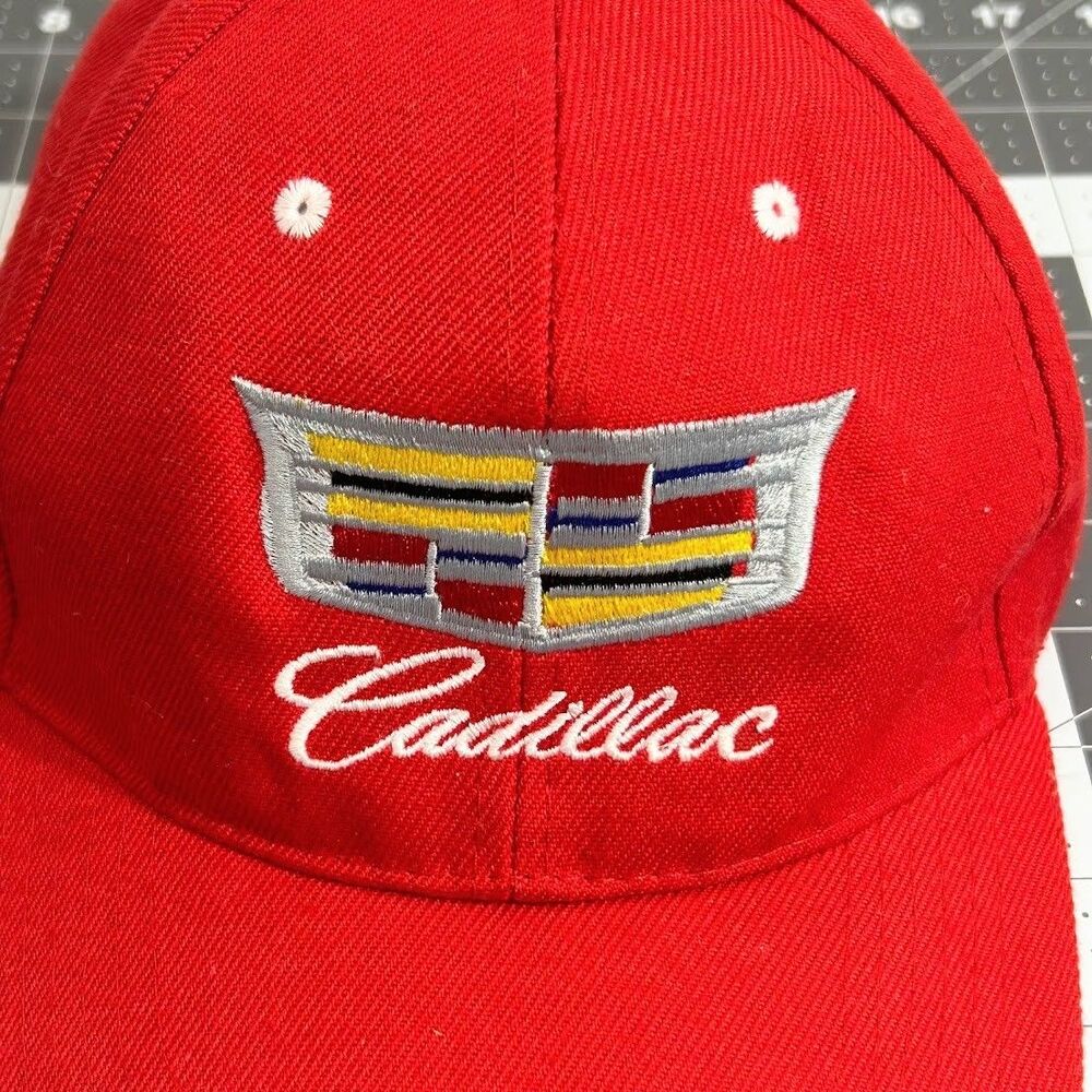 Cadillac Embroidered Logo Red Baseball Cap Dad Hat Adjustable Unisex - Picture 13 of 13